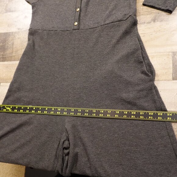 Three Bird Nest Wide-Leg Jumpsuit Women’s Medium Charcoal Gray Long Sleeve - Picture 8 of 11